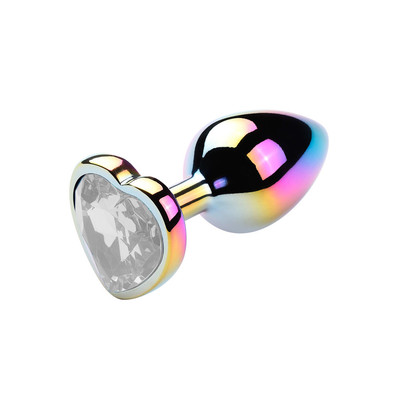 Plug Anal Colorido "P" com Detalhe de Pedra Brilhante no Formato de Coração na Base - Vip Mix | 5,4 x 2,7 cm | Disponível em 6 Cores