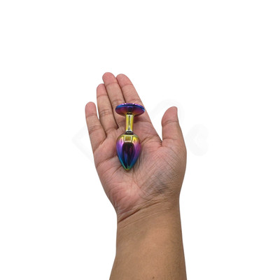 Plug Anal Colorido "P" no Formato Cônico com Detalhe de Pedra Brilhante na Base - Vip Mix | 5,6 x 2,6 cm | Disponível em 6 Cores