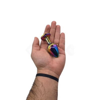 Plug Anal Colorido "M" no Formato Cônico com Detalhe de Pedra Brilhante na Base - Vip Mix | 7,1 x 3,3 cm | Disponível em 5 Cores