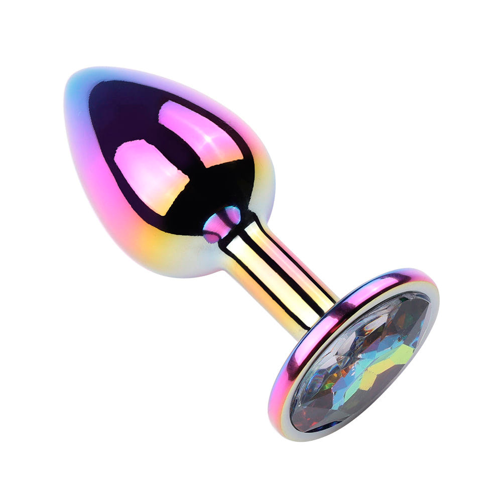 Plug Anal Colorido "M" no Formato Cônico com Detalhe de Pedra Brilhante na Base - Vip Mix | 7,1 x 3,3 cm | Disponível em 5 Cores - 5