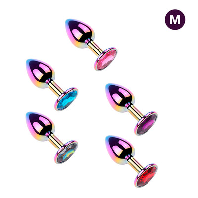Plug Anal Colorido "M" no Formato Cônico com Detalhe de Pedra Brilhante na Base - Vip Mix | 7,1 x 3,3 cm | Disponível em 5 Cores