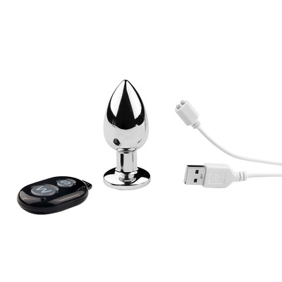 Foto 10 do produto Plug Anal Cônico com 10 Modos de Vibração, Controle Remoto Sem Fio e Carregamento Via Cabo USB Magnético - Massager | 6 x 2,7 cm