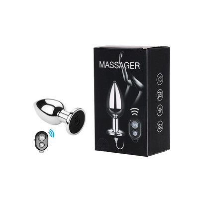 Plug Anal Cônico com 10 Modos de Vibração, Controle Remoto Sem Fio e Carregamento Via Cabo USB Magnético - Massager | 6 x 2,7 cm
