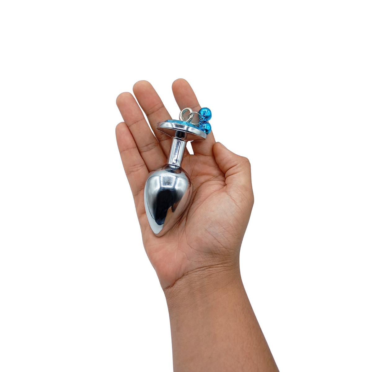 Plug Anal ''G'' com Formato Cônico em Aço e Joia na Base com Sino - Anal Plug Stainless | 8 x 4 cm | Disponível em 3 Cores - 10