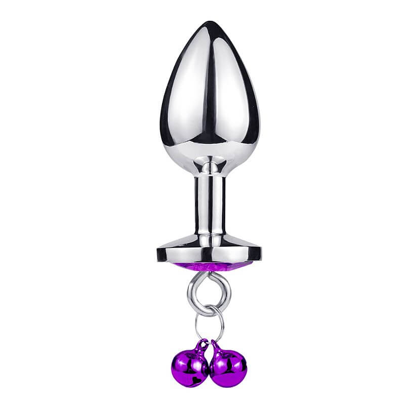 Plug Anal ''G'' com Formato Cônico em Aço e Joia na Base com Sino - Anal Plug Stainless | 8 x 4 cm | Disponível em 3 Cores - 6
