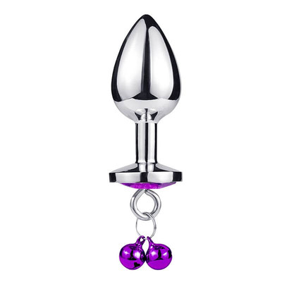 Foto 6 do produto Plug Anal ''G'' com Formato Cônico em Aço e Joia na Base com Sino - Anal Plug Stainless | 8 x 4 cm | Disponível em 3 Cores