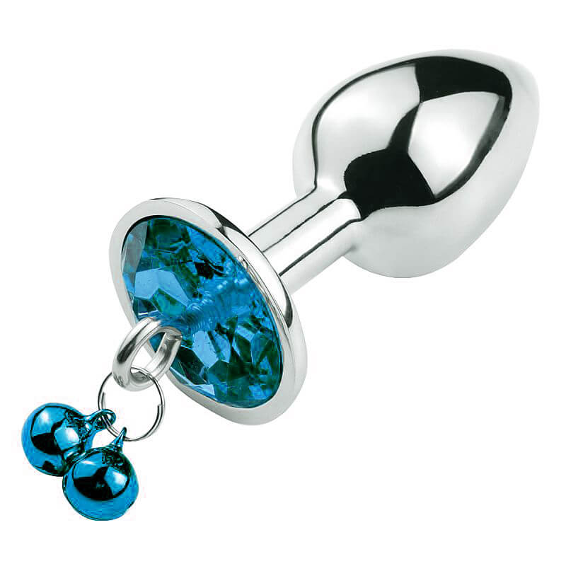Plug Anal ''G'' com Formato Cônico em Aço e Joia na Base com Sino - Anal Plug Stainless | 8 x 4 cm | Disponível em 3 Cores - 7
