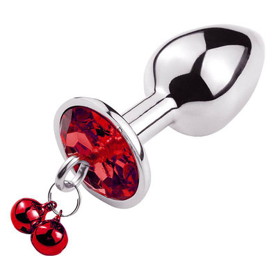 Foto 1 do produto Plug Anal ''G'' com Formato Cônico em Aço e Joia na Base com Sino - Anal Plug Stainless | 8 x 4 cm | Disponível em 3 Cores