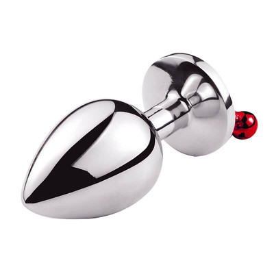 Foto 2 do produto Plug Anal ''G'' com Formato Cônico em Aço e Joia na Base com Sino - Anal Plug Stainless | 8 x 4 cm | Disponível em 3 Cores