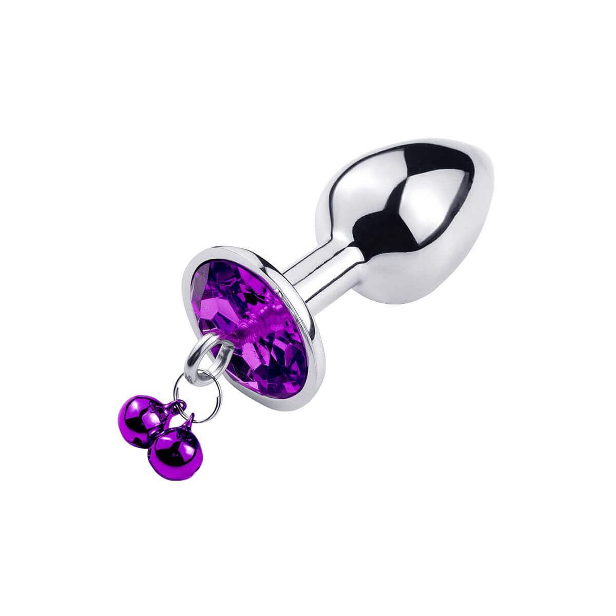 Plug Anal "P" em Aço no Formato Cônico com Joia na Base e Sino - 6 x 2,7 cm | Disponível em 4 Cores - 6