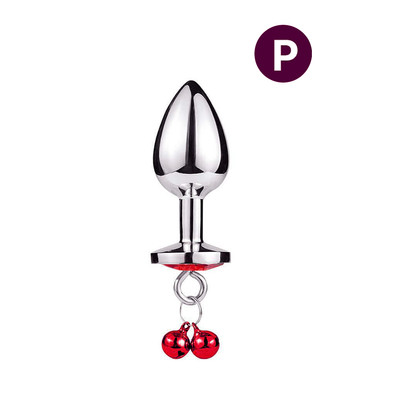 Plug Anal "P" em Aço no Formato Cônico com Joia na Base e Sino - 6 x 2,7 cm | Disponível em 4 Cores