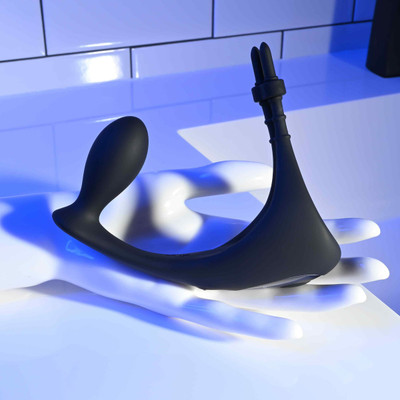 Foto 8 do produto Plug Anal Cônico e Anel Vibratório em Silicone com 10 Modos de Vibrações, Controle Remoto e Recarregável - Gender X Back It Up