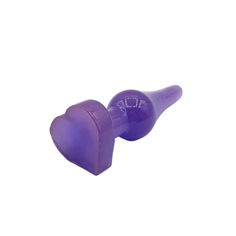 Plug Anal Cônico com Base Achatada no Formato de Coração - InNamorata Love Items N°01 | 8,6 x 2,8 cm | Cor: Roxo - 2