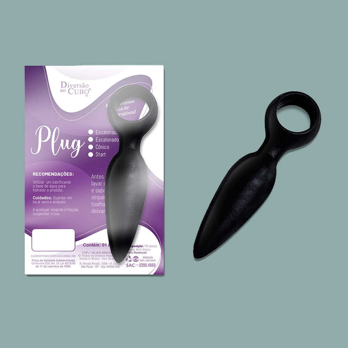 Plug Anal Cônico - Diversão ao Cubo | 11 x 2,4 cm | Disponível em 4 Cores - 2