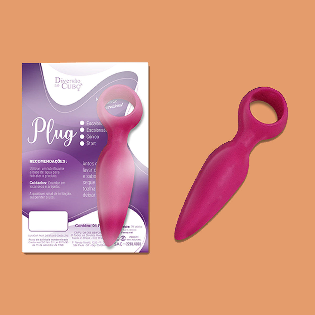 Plug Anal Cônico - Diversão ao Cubo | 11 x 2,4 cm | Disponível em 4 Cores - 3