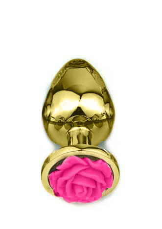 Plug Anal Cônico Dourado com Enfeite de Flor - Tamanho G | Disponível em 3 Cores - 2
