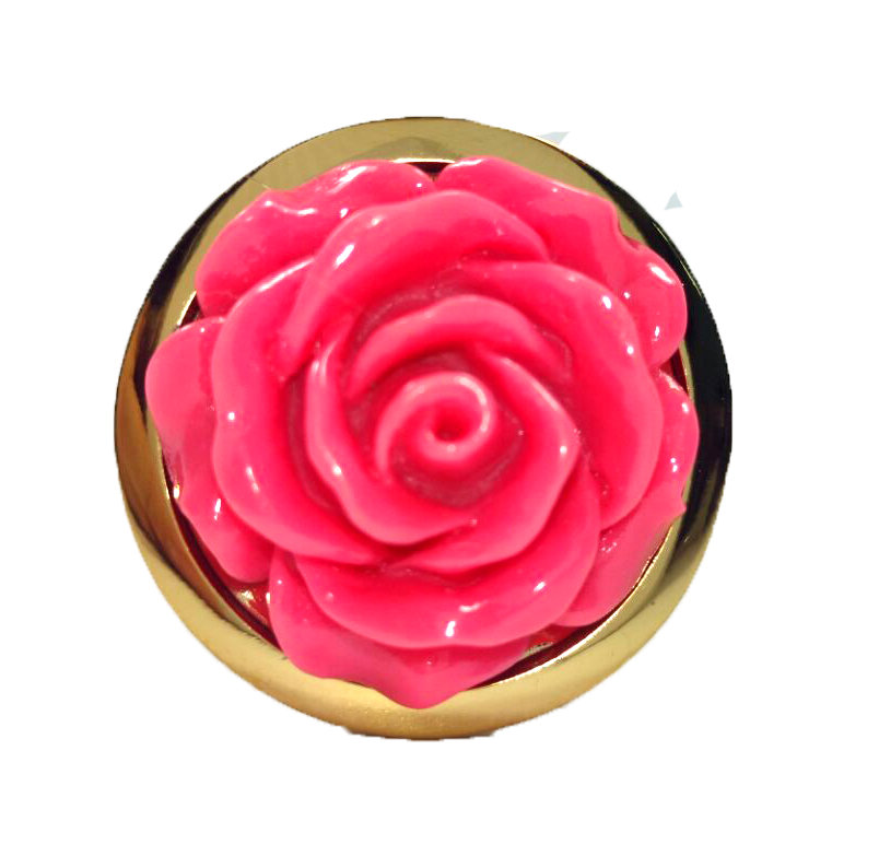 Plug Anal Cnico Dourado Enfeite Flor | Tam: P | Cor: Pink - Exclusiva