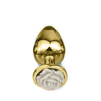 Foto 4 do produto Plug Anal Cônico Dourado com Enfeite de Flor - Tamanho P | Disponível em 4 Cores