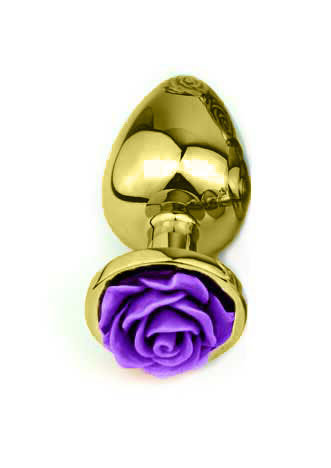 Plug Anal Cônico Dourado com Enfeite de Flor - Tamanho P | Disponível em 4 Cores - 2