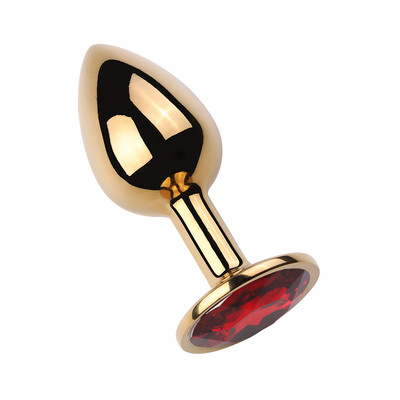 Foto 6 do produto Plug Anal Cônico Dourado "G" com Detalhe de Pedra Brilhante na Base - 8,2 x 3,9 cm | Disponível em 10 Cores