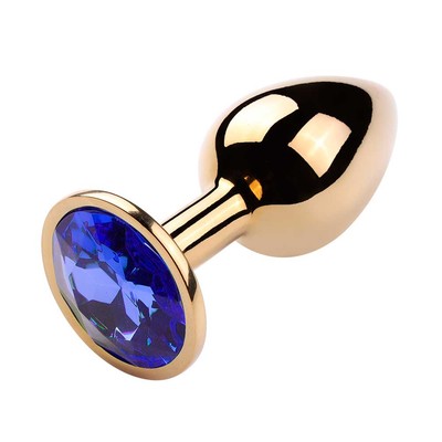 Foto 1 do produto Plug Anal Cônico Dourado "G" com Detalhe de Pedra Brilhante na Base - 8,2 x 3,9 cm | Disponível em 10 Cores