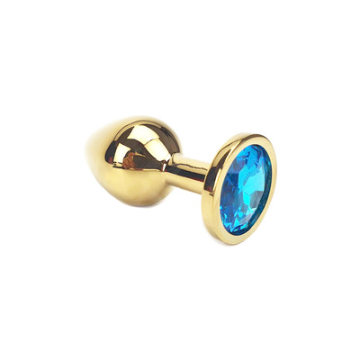 Foto 8 do produto Plug Anal Cônico Dourado "M" com Detalhe de Pedra Brilhante na Base - 6,8 x 3,3 cm | Disponível em 10 Cores