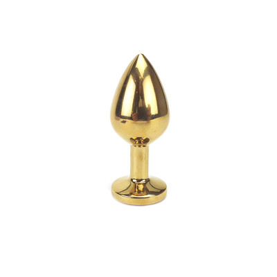Foto 11 do produto Plug Anal Cônico Dourado "M" com Detalhe de Pedra Brilhante na Base - 6,8 x 3,3 cm | Disponível em 10 Cores