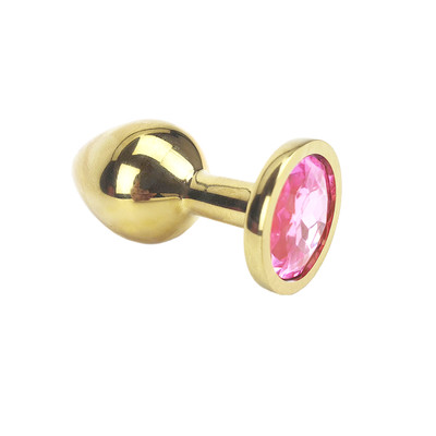 Foto 9 do produto Plug Anal Cônico Dourado "M" com Detalhe de Pedra Brilhante na Base - 6,8 x 3,3 cm | Disponível em 10 Cores