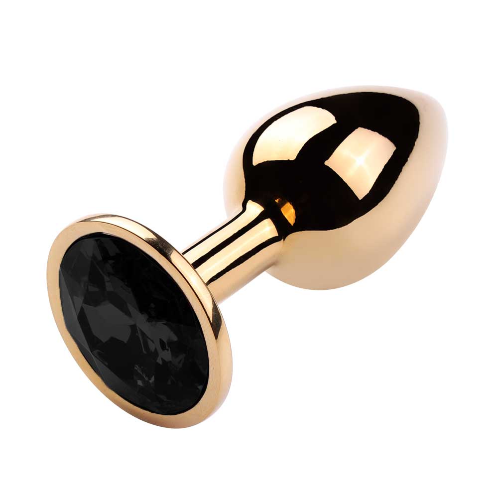 Plug Anal Cônico Dourado "P" com Detalhe de Pedra Brilhante na Base - 6,2 x 2,7 cm | Disponível em 9 Cores - 2