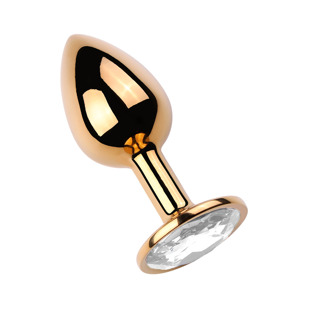 Plug Anal Cônico Dourado "P" com Detalhe de Pedra Brilhante na Base - 6,2 x 2,7 cm | Disponível em 9 Cores - 17