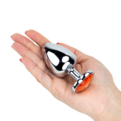 Plug Anal Cônico ''G'' com Detalhe de Joia na Base de Coração - Seamless Butt Plug Starting | 7,5 x 4,1 cm | Disponível em 9 Cores