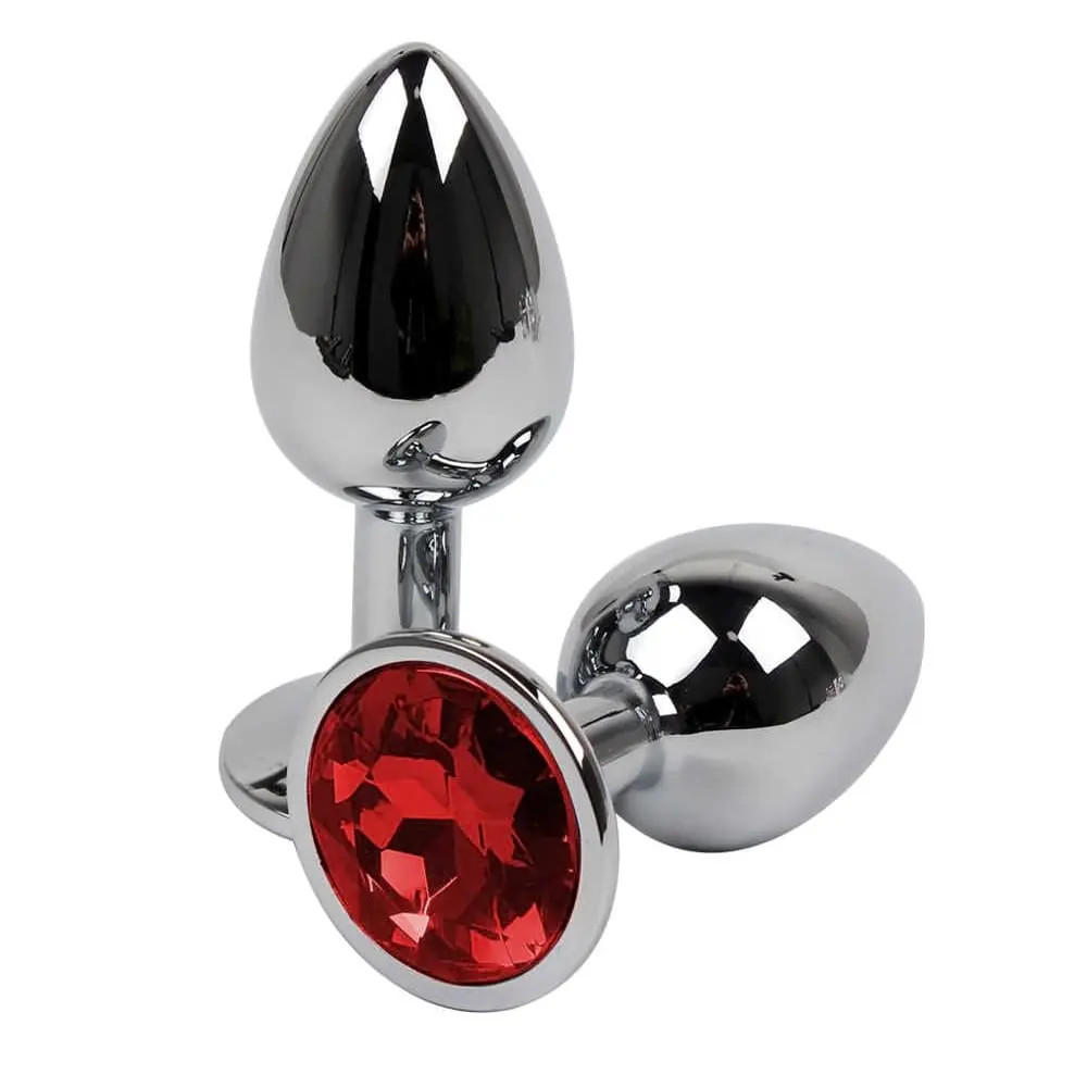 Plug Anal Cônico "G" Feito em Alumínio Polido com Detalhes de Joia na Base - 3R Import | 7,6 x 4 cm | Disponível em 3 Cores - 1