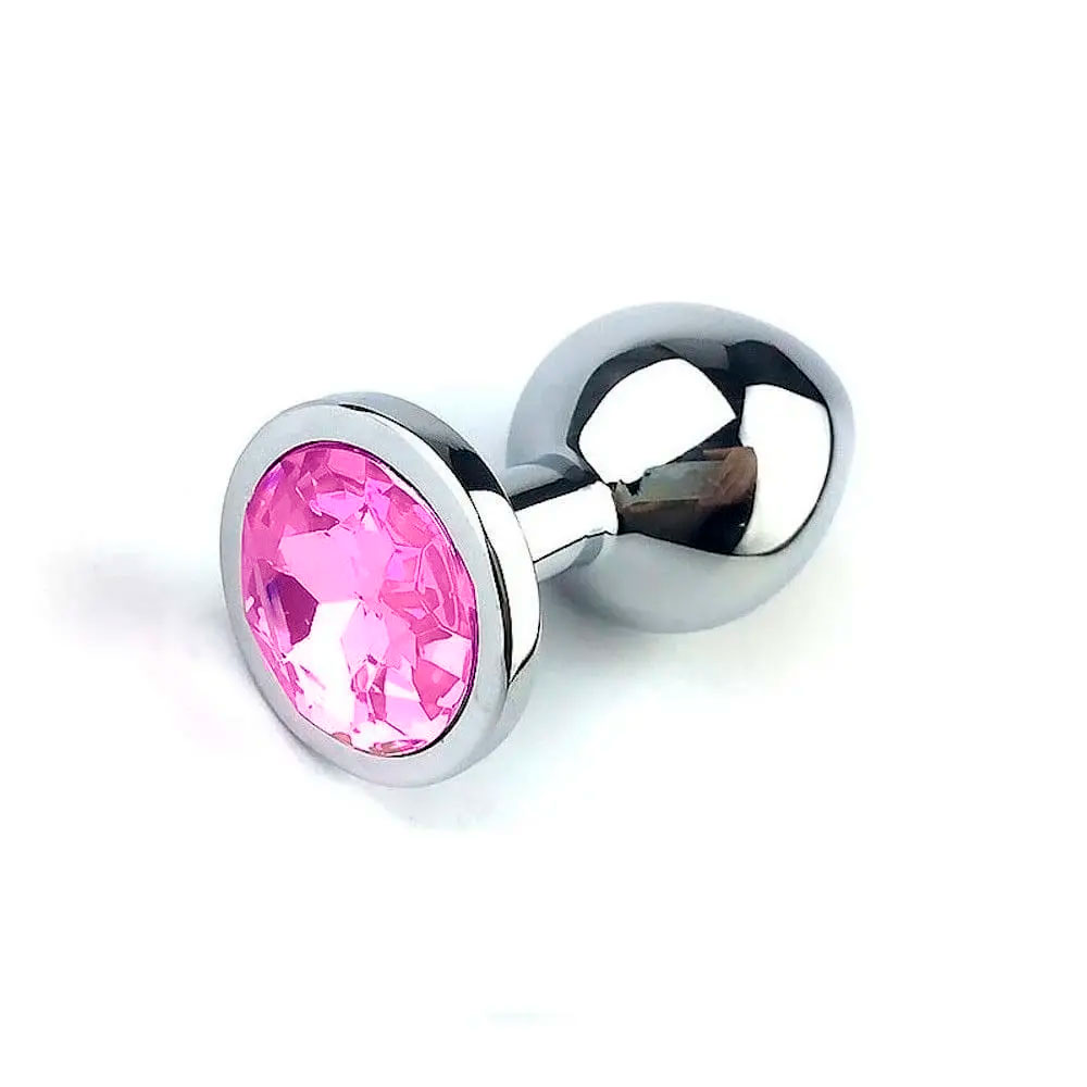 Plug Anal Cônico "G" Feito em Alumínio Polido com Detalhes de Joia na Base - 3R Import | 7,6 x 4 cm | Disponível em 3 Cores - 3