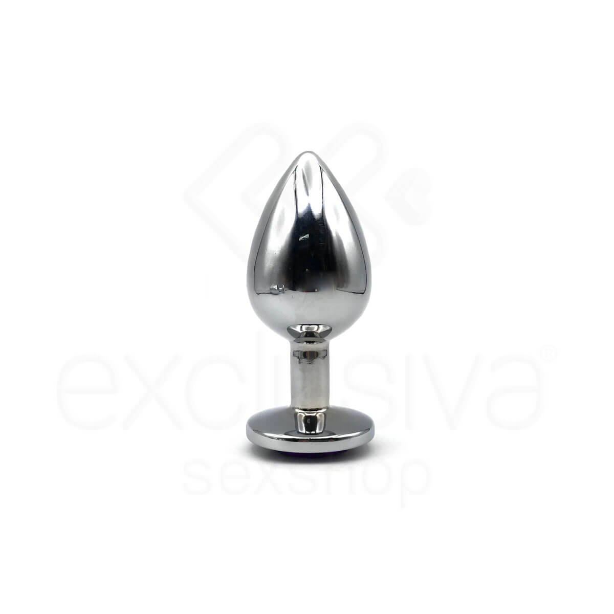 Plug Anal Cônico "G" Feito em Alumínio Polido com Detalhes de Joia na Base - 3R Import | 7,6 x 4 cm | Disponível em 3 Cores - 4