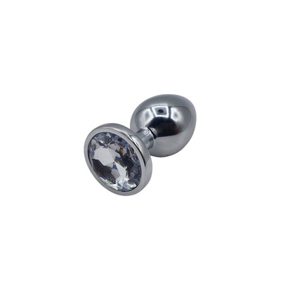 Foto 4 do produto Plug Anal Cônico "G" em Metal com Detalhe de Joia na Base - Adam & Eve Large Gem Anal Plug | 7,9 x 3,8 cm | Disponível em 2 Cores