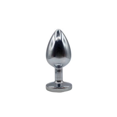 Foto 2 do produto Plug Anal Cônico "G" em Metal com Detalhe de Joia na Base - Adam & Eve Large Gem Anal Plug | 7,9 x 3,8 cm | Disponível em 2 Cores