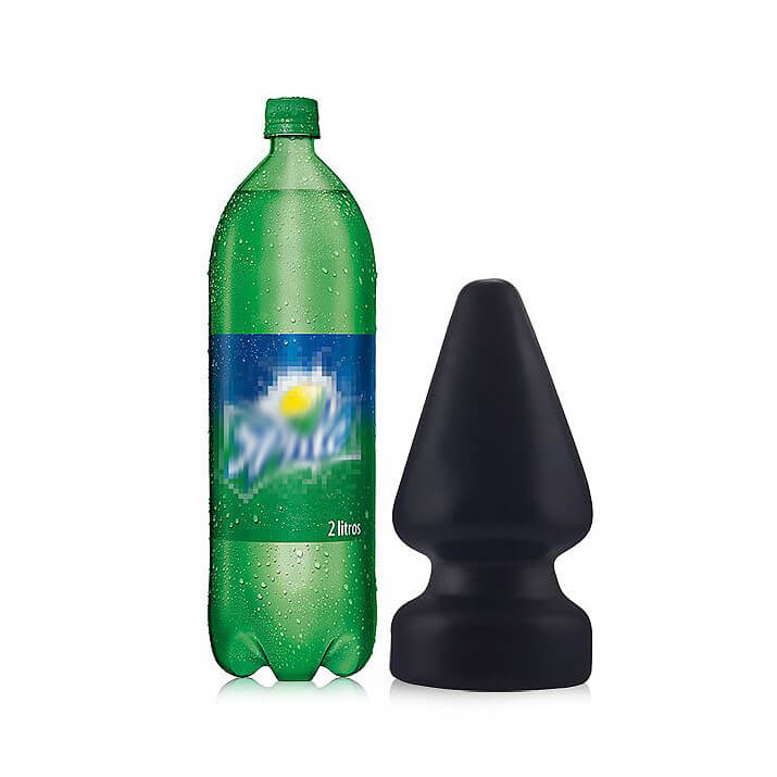 Plug Anal Cônico Gigante Liso com Ventosa - Adão & Eva | 20,5 x 11,2 cm | Cor: Preto - 2