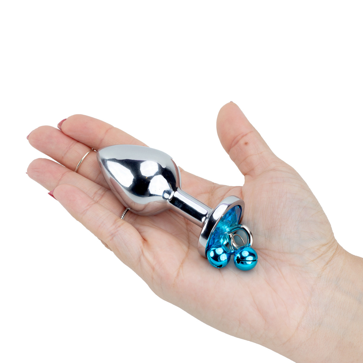 Plug Anal Cônico ''M'' em Aço com Joia na Base e Sino - 7 x 3,3 cm | Disponível em 3 Cores - 7