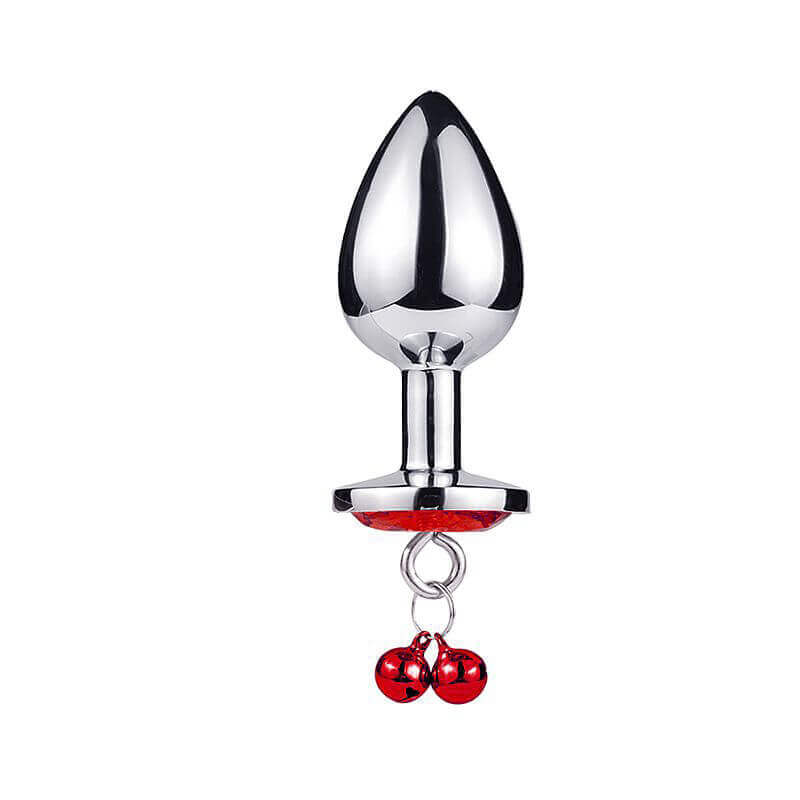 Plug Anal Cônico ''M'' em Aço com Joia na Base e Sino - 7 x 3,3 cm | Disponível em 3 Cores - 2