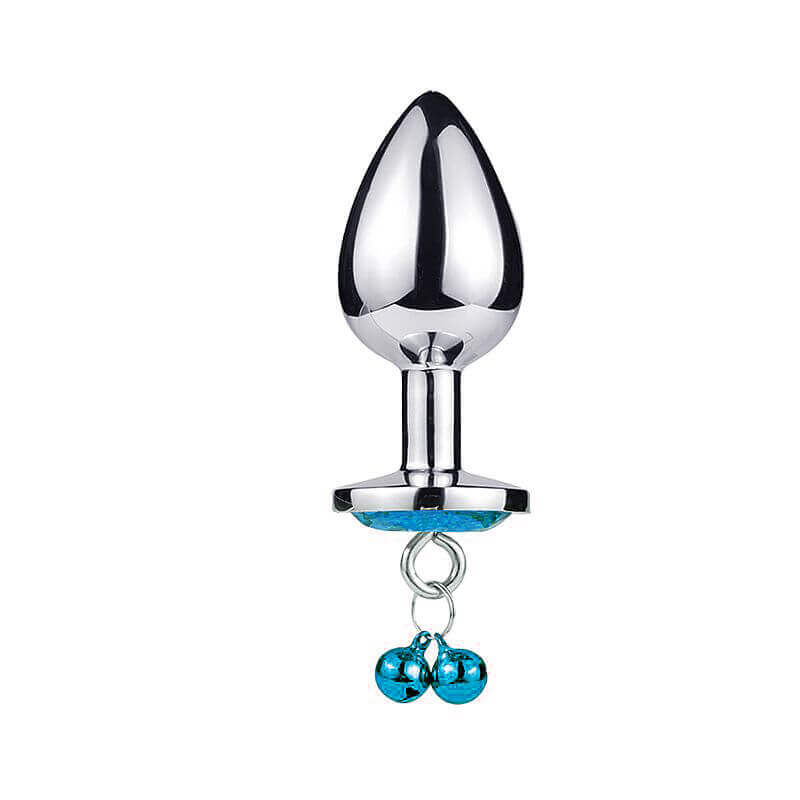 Plug Anal Cônico ''M'' em Aço com Joia na Base e Sino - 7 x 3,3 cm | Disponível em 3 Cores - 6