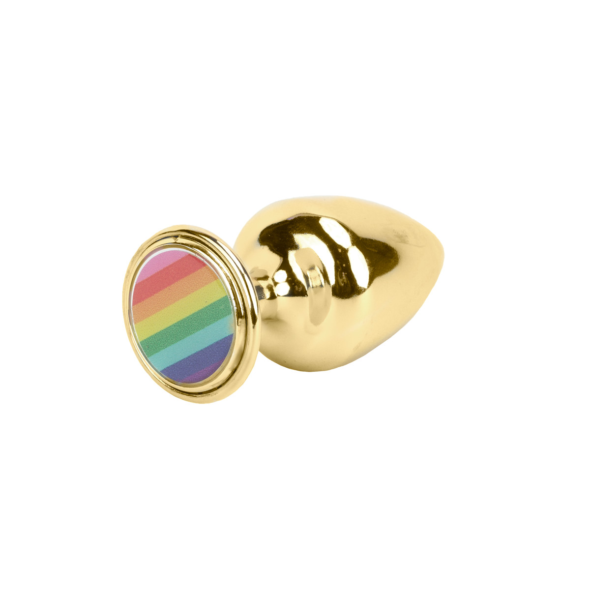 Plug Anal Cônico "M" Com Detalhe de Pedra com Bandeira do Orgulho - Hard Pride | 6,5 x 3,4 cm | Disponível em 2 Cores - 5