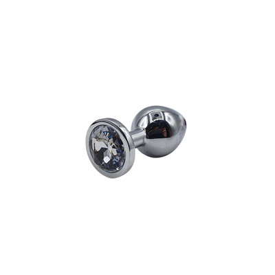 Foto 2 do produto Plug Anal Cônico "M" em Metal com Detalhe de Joia na Base - Adam & Eve Medium Gem Anal Plug | 6,8 x 3,3 cm | Disponível em 2 Cores