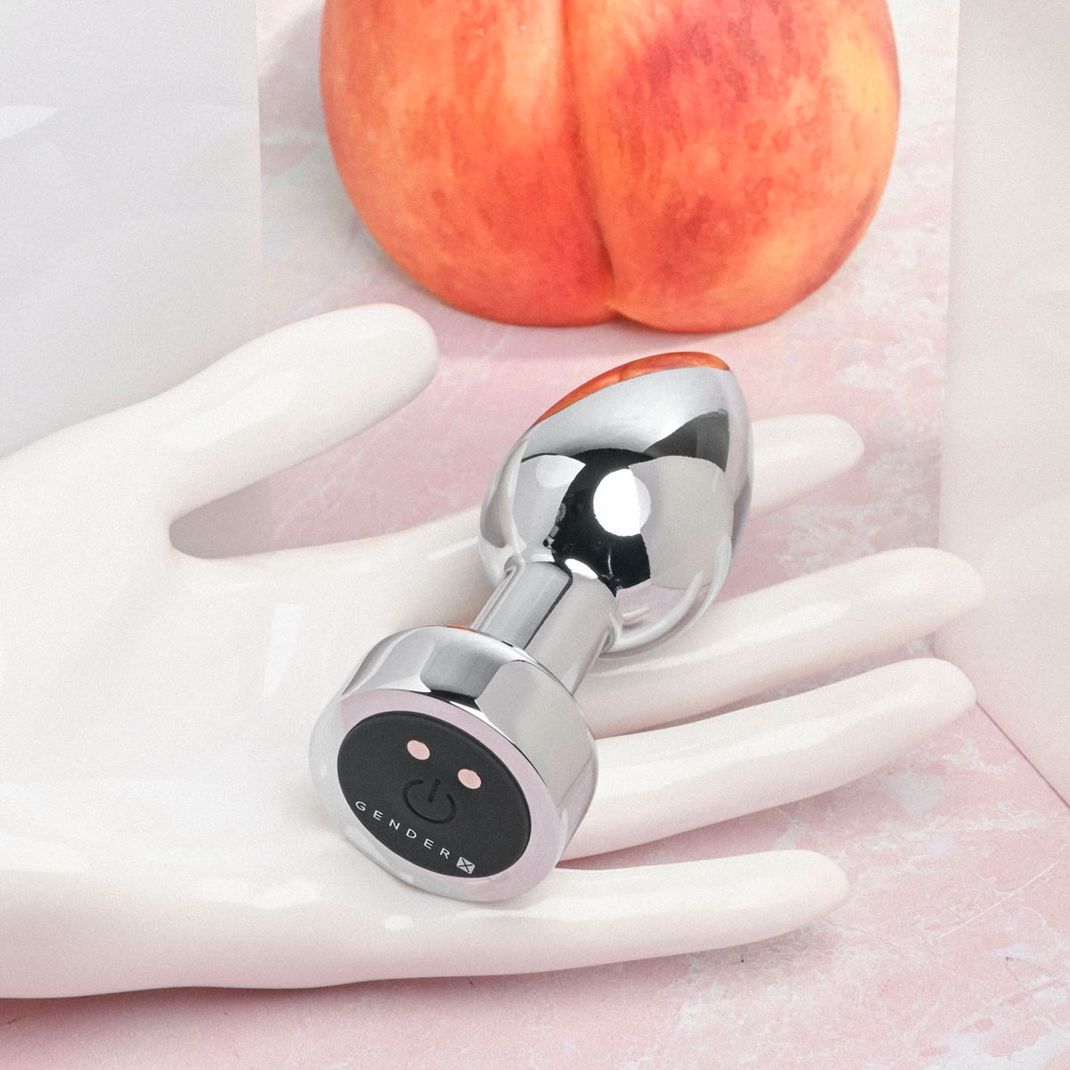 Plug Anal Cônico ''M'' em Metal com 7 Modos de Vibração e Carregamento via USB - Gender X Rockin' Metal Plug | 7,5 x 3,3 cm - 4