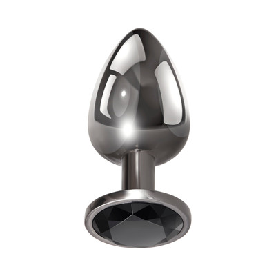 Foto 2 do produto Plug Anal Cônico em Metal e Detalhe de Joia na Base - Evolved Black Anal Plug Large | 9,4 x 4 cm