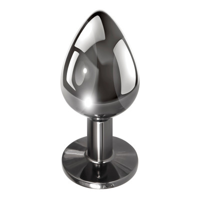 Foto 1 do produto Plug Anal Cônico em Metal e Detalhe de Joia na Base - Evolved Black Anal Plug Large | 9,4 x 4 cm