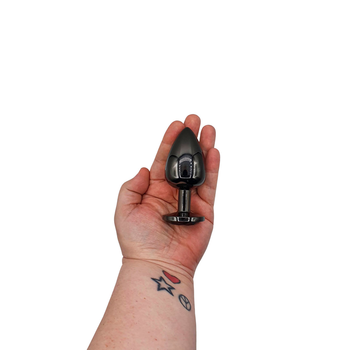 Plug Anal Cônico em Metal e Detalhe de Joia na Base - Evolved Black Anal Plug Large | 9,4 x 4 cm - 4