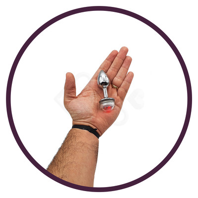 Plug Anal Cônico em Metal com Luz de LED e Controle Remoto Sem Fio - Anal Plug Stainless - 5,5 x 2,6 cm