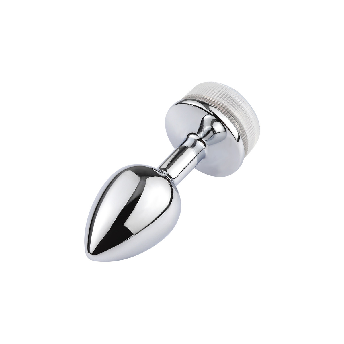 Plug Anal no Tamanho ''M'' Cônico em Metal com Luz de LED e Controle Remoto Sem Fio - 7 x 3,3 cm - 4