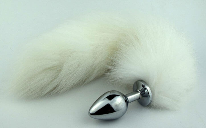 Plug Anal Cônico de Metal com Rabo de Raposa Realístico Branco | Tamanho: P - 2