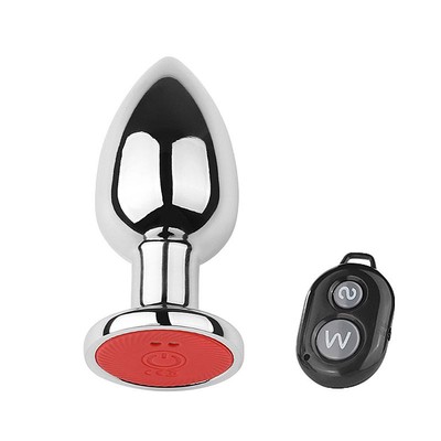 Foto 1 do produto Plug Anal Cônico em Metal Recarregável com 10 Modos de Vibrações e Controle Remoto Sem Fio - Sexy Import | Disponível em 2 Cores no Tamanho "P"